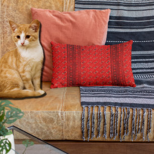 Oriental rug in  vivid reds  lumbar cushion