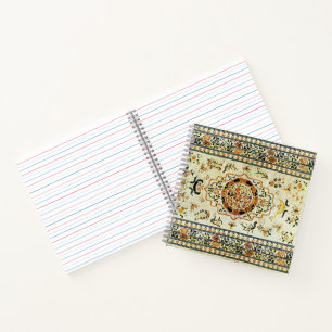 Oriental rug look in light colours notebook