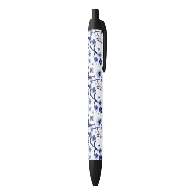 Oriental Sakura Branch Pattern Black Ink Pen (Bottom (Vertical))