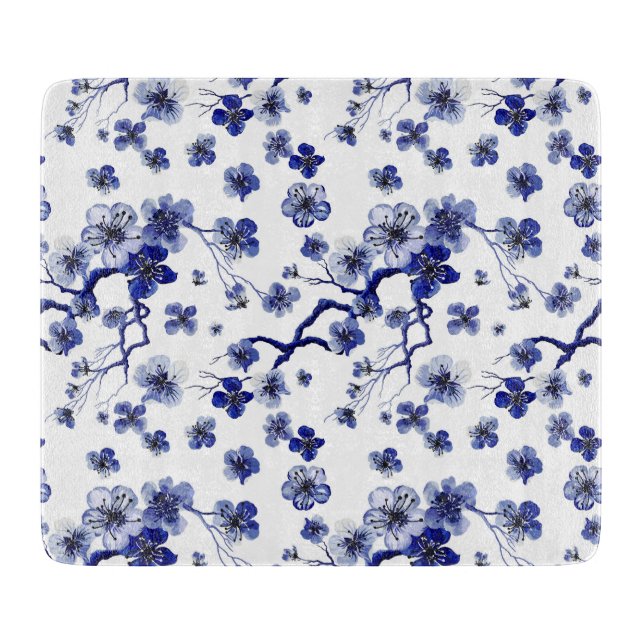 Oriental Sakura Branch Pattern Cutting Board (Front)