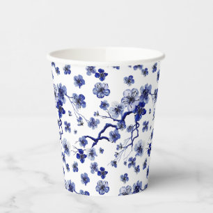 Oriental Sakura Branch Pattern Paper Cups