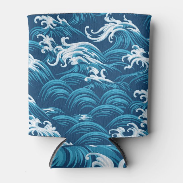 Oriental sea, decorative seamless pattern. can cooler (Front)