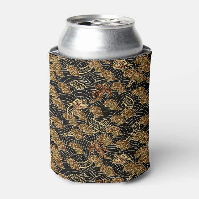 Oriental Sea Dragon Pattern Can Cooler (Can Front)
