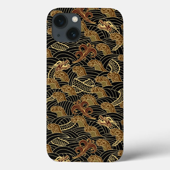 Oriental Sea Dragon Pattern Case-Mate iPhone Case (Back)