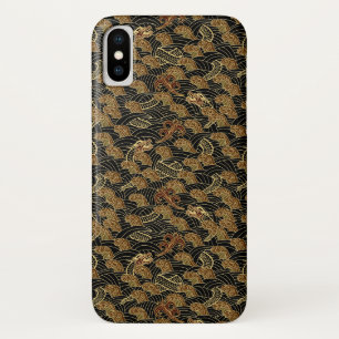 Oriental Sea Dragon Pattern iPhone X Case