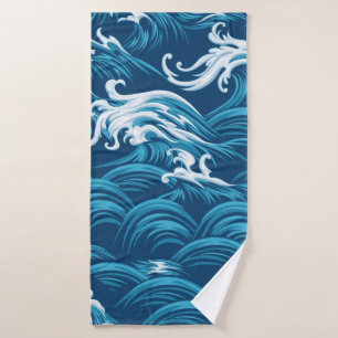 Oriental sea seamless decorative pattern bath towel