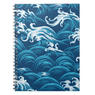 Oriental sea seamless decorative pattern notebook