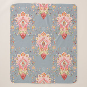 Oriental seamless background with paisley flower a sherpa blanket