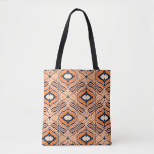Oriental Seamless: Black Orange Ornament Tote Bag