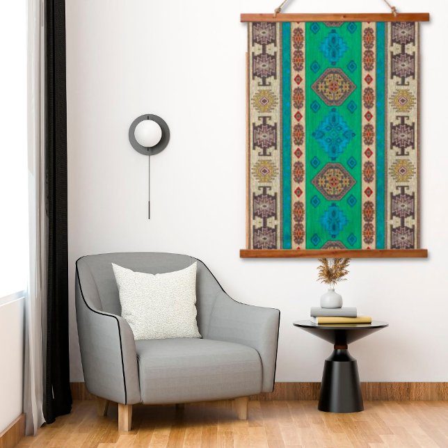 Oriental Shamrock Green Vintage Turkish Rug Wall  Hanging Tapestry (Creator Uploaded)