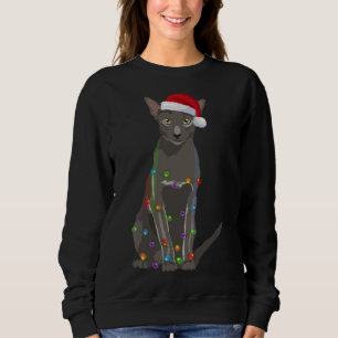 Oriental Shorthair Christmas Lights Xmas Cat Lover Sweatshirt