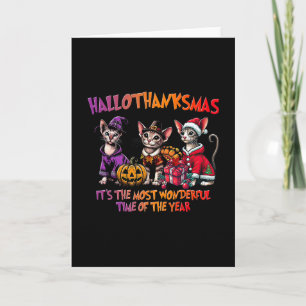 Oriental Shorthair Halloween Thanksgiving Christma Card
