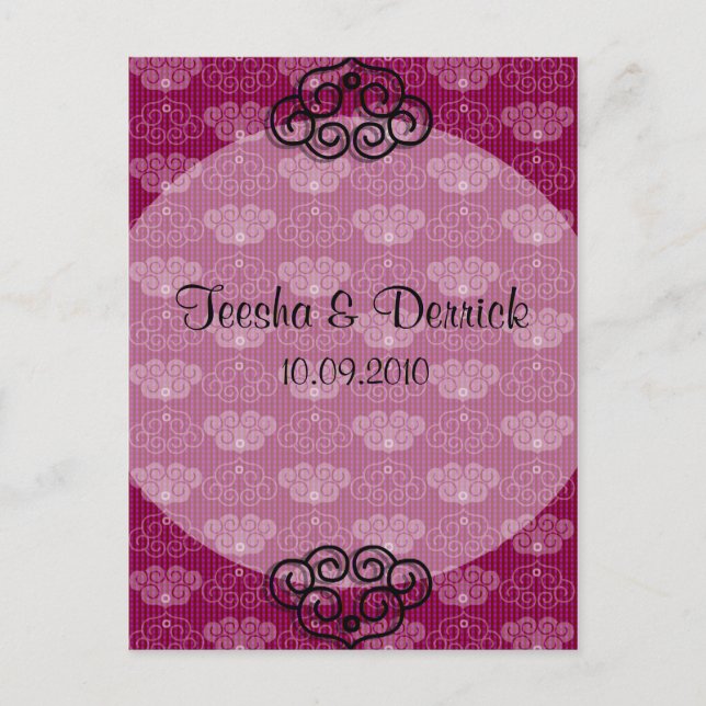 Oriental Style Chinese Wedding Invitation postcard (Front)