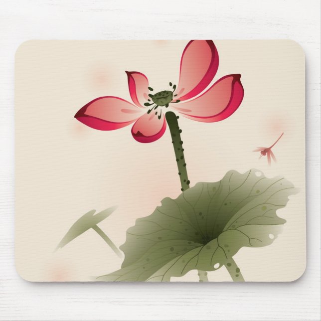 Oriental style Lotus Mouse Pad (Front)