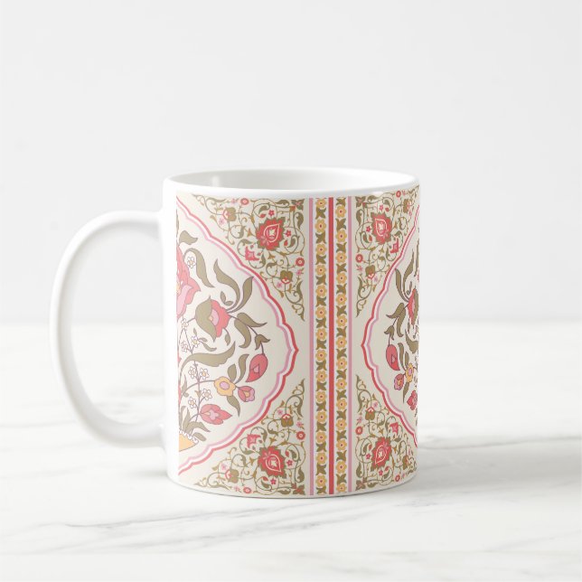 Oriental style ornate floral design coffee mug (Left)