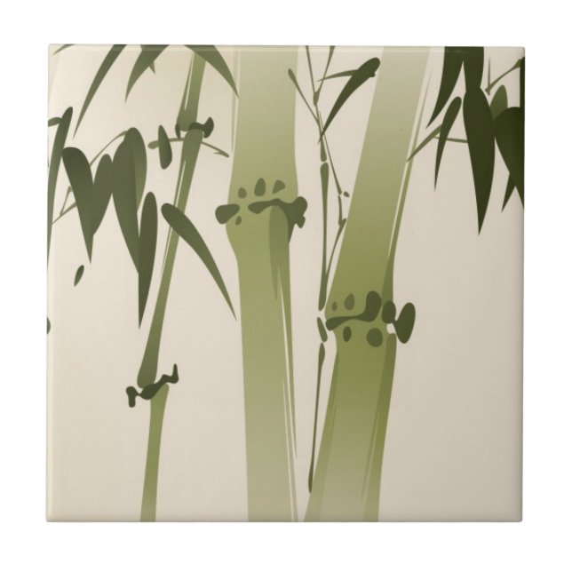 Oriental style painting, bamboo branches 2 tile (Front)