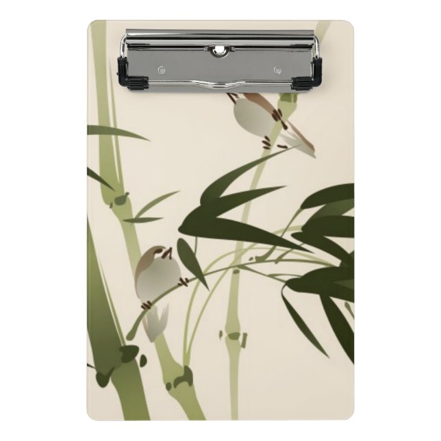 Oriental style painting, bamboo branches mini clipboard (Front)