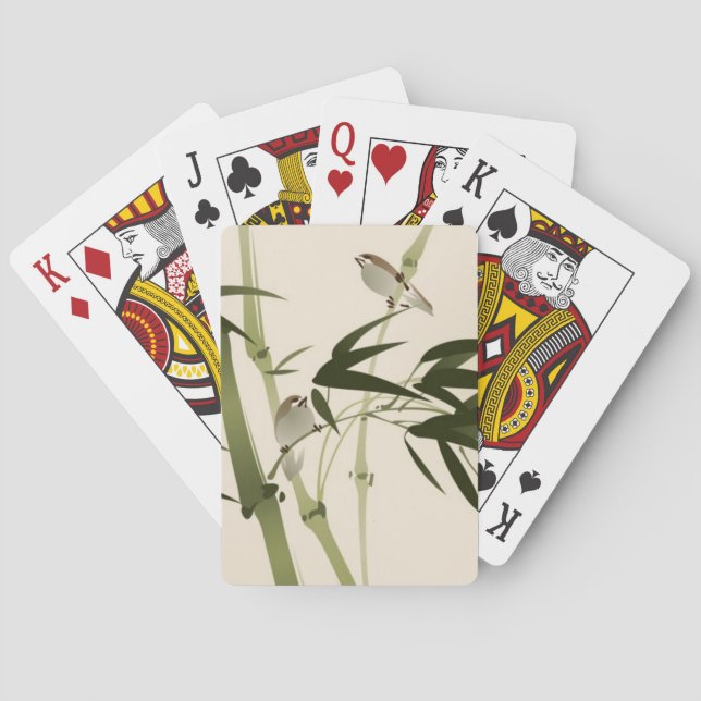 Oriental style painting, bamboo branches playing cards (Back)