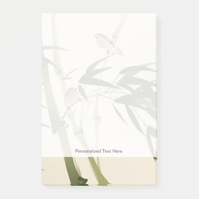 Oriental style painting, bamboo branches post-it notes (Front)