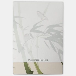 Oriental style painting, bamboo branches post-it notes