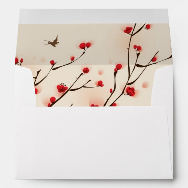 Oriental style painting, plum blossom in spring 2 envelope (Back (Bottom))