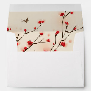 Oriental style painting, plum blossom in spring 2 envelope