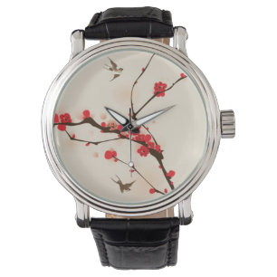 Oriental style painting, plum blossom in spring 3 watch