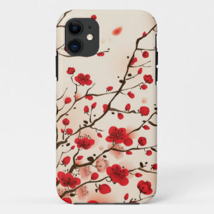 Oriental style painting, plum blossom in spring iPhone 11 case