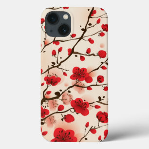 Oriental style painting, plum blossom in spring iPhone 13 case