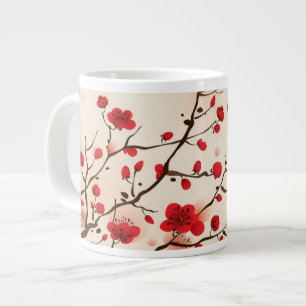 Oriental style painting, plum blossom in spring large coffee mug
