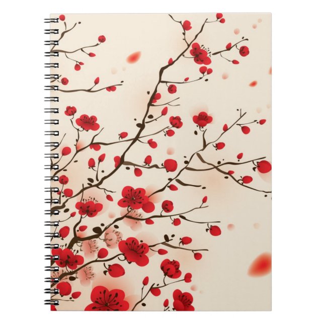 Oriental style painting, plum blossom in spring spiral notebook (Front)