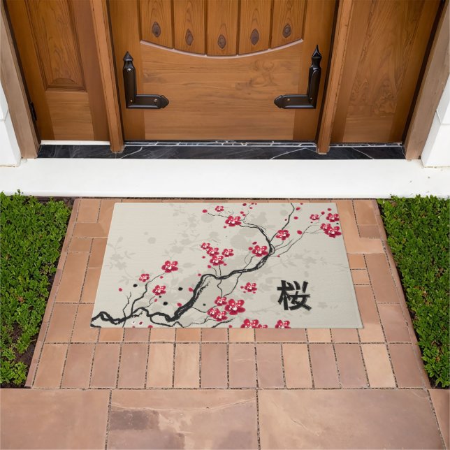 Oriental Style Sakura Cherry Blossom Art Doormat (Outdoor)