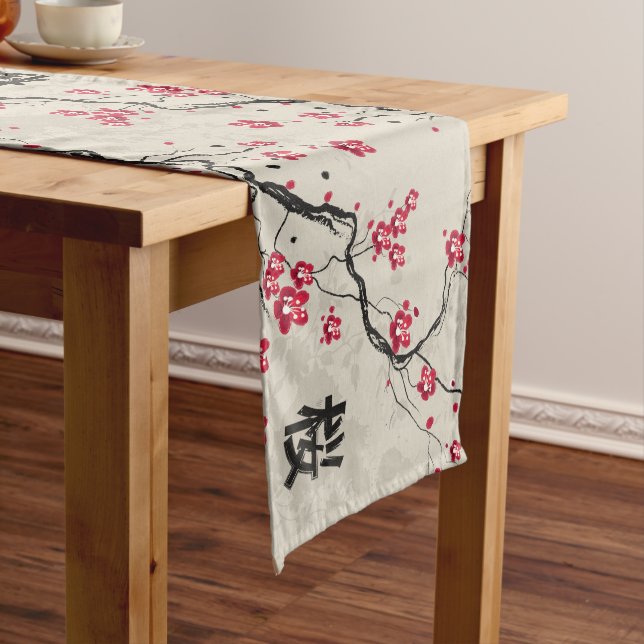 Oriental Style Sakura Cherry Blossom Art Long Table Runner (In Situ)