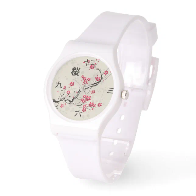 Oriental Style Sakura Cherry Blossom Art Watch Zazzle.co.nz