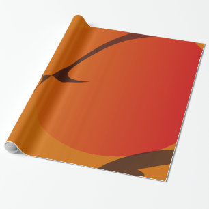 Oriental Sunset Japanese Wood Block Print Style Wrapping Paper