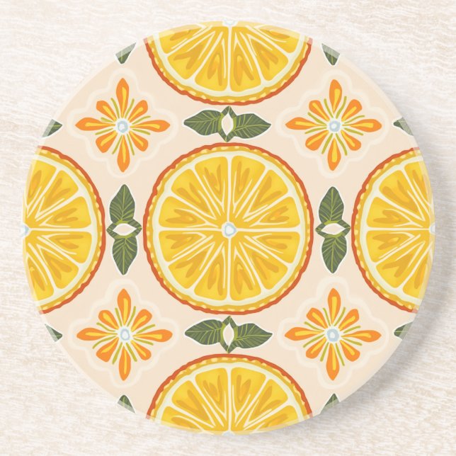Oriental tangerine coaster (Front)