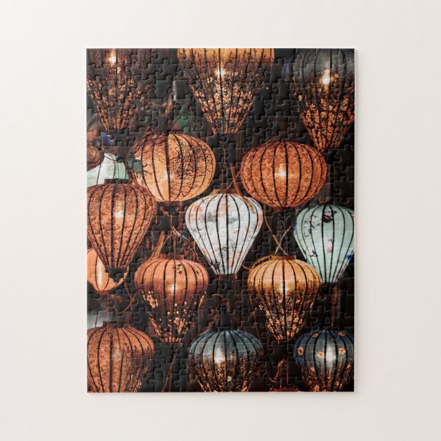 Oriental Themed Bright Light Lanterns Jigsaw Puzzle (Vertical)