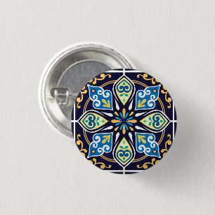 Oriental tiles, Azulejos 3 Cm Round Badge