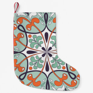 Oriental traditional floral ornament, Moroccan til Small Christmas Stocking