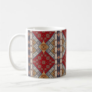 Oriental Turkish Pattern Mug Red Black and Blue