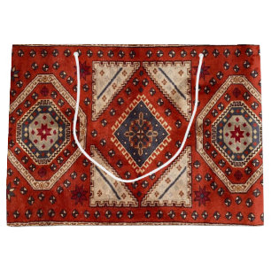 Oriental Turkish Persian Carpet Red Large Gift Bag