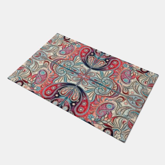 Oriental Watercolor Pattern II + your ideas Doormat (Angled)