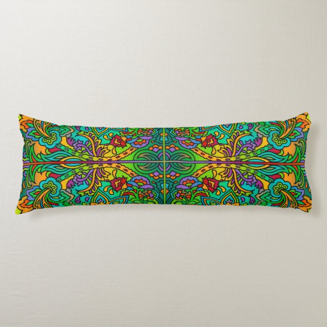 Oriental Watercolor Pattern V + your ideas Body Cushion (Front)