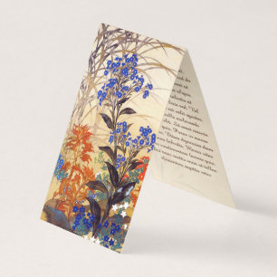 Oriental watercolour vibrant vintage flowers art business card