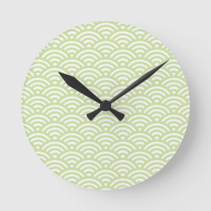 Oriental wave background round clock