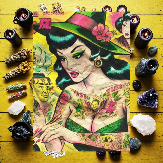 Oriental Witch Retro Comics Tissue Paper (Creator Uploaded)