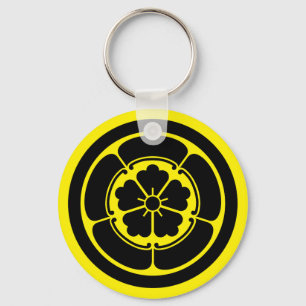 Oriental Yellow Black Oda Japan Mon Vector Art Key Ring