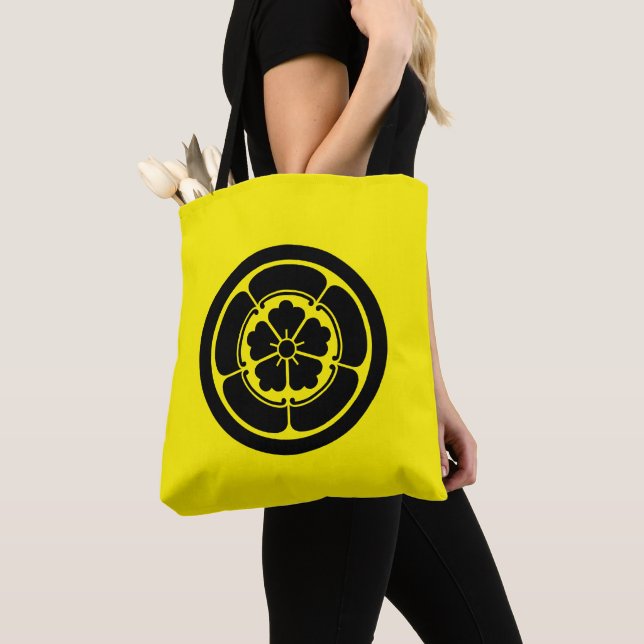 Oriental Yellow Black Oda Japan Mon Vector Art Tote Bag (Close Up)