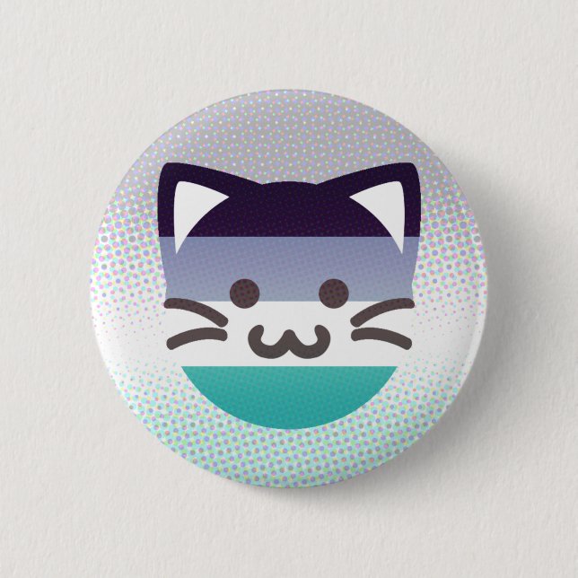 orientated aroace pride cat button (Front)