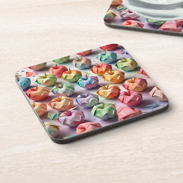 Origami Apples Coaster (Left Side)